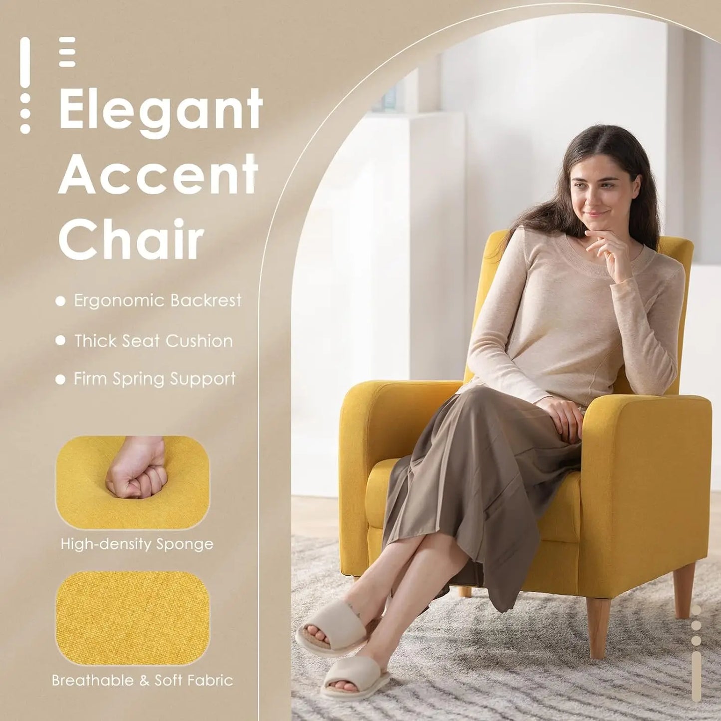 Accent Chair Armchair with Pillow