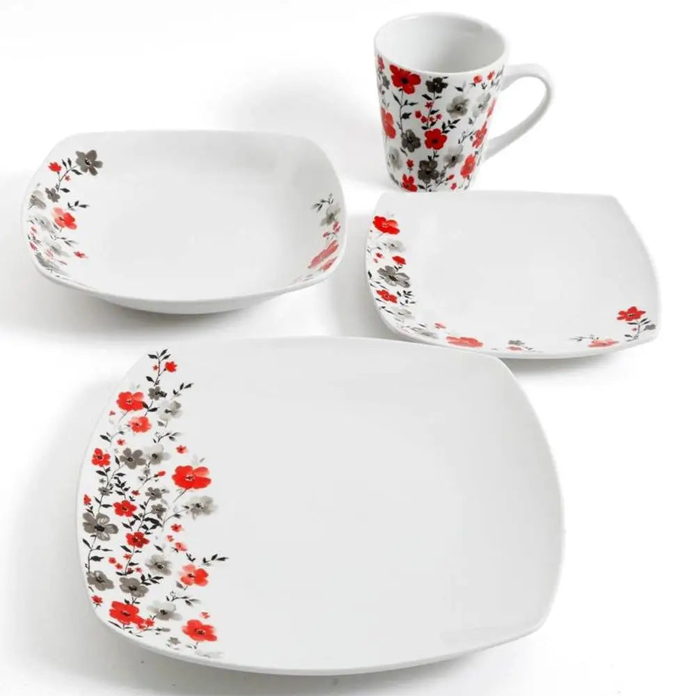 Dinnerware Set White Glossy Finish