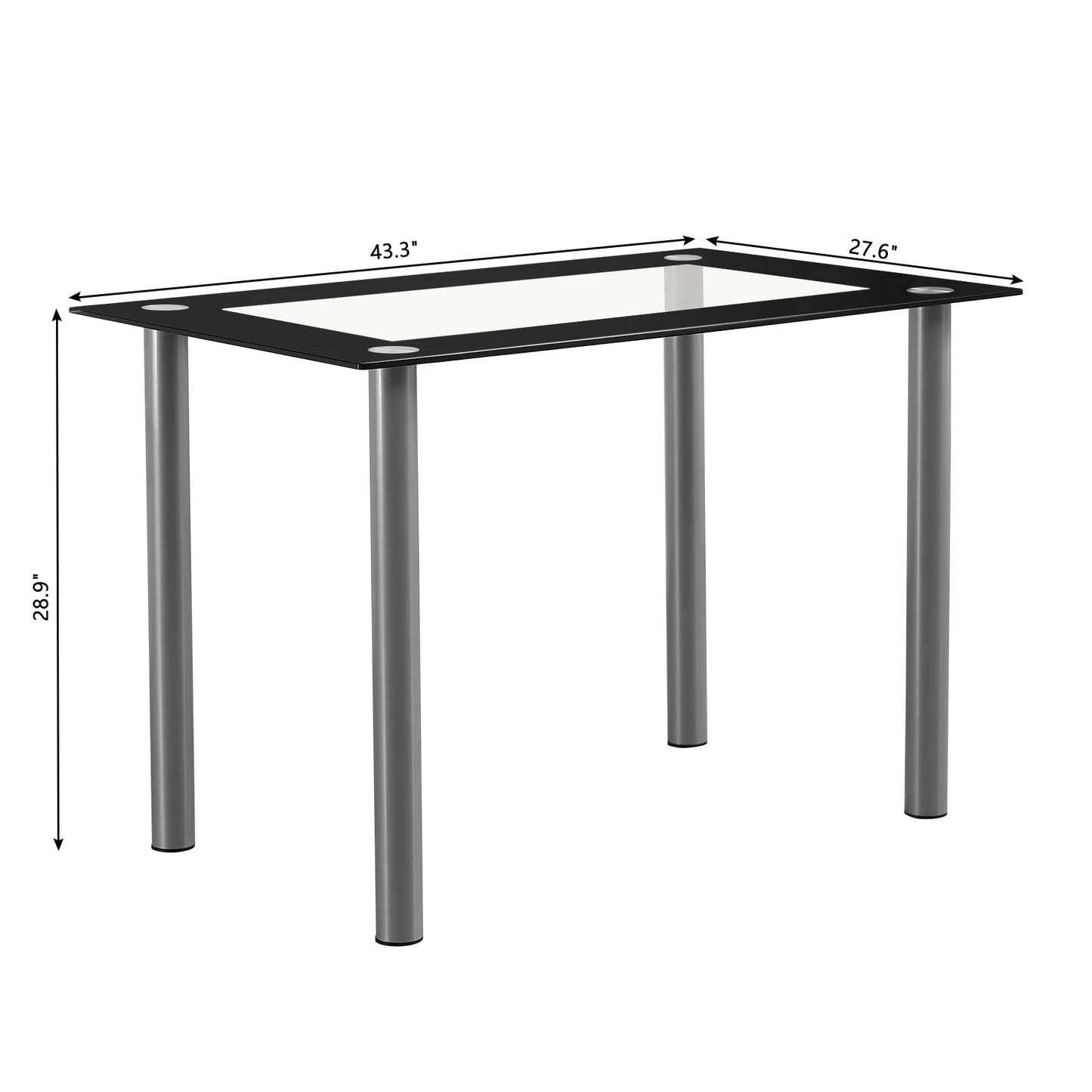 5 Pieces Dining Table  Tempered Glass