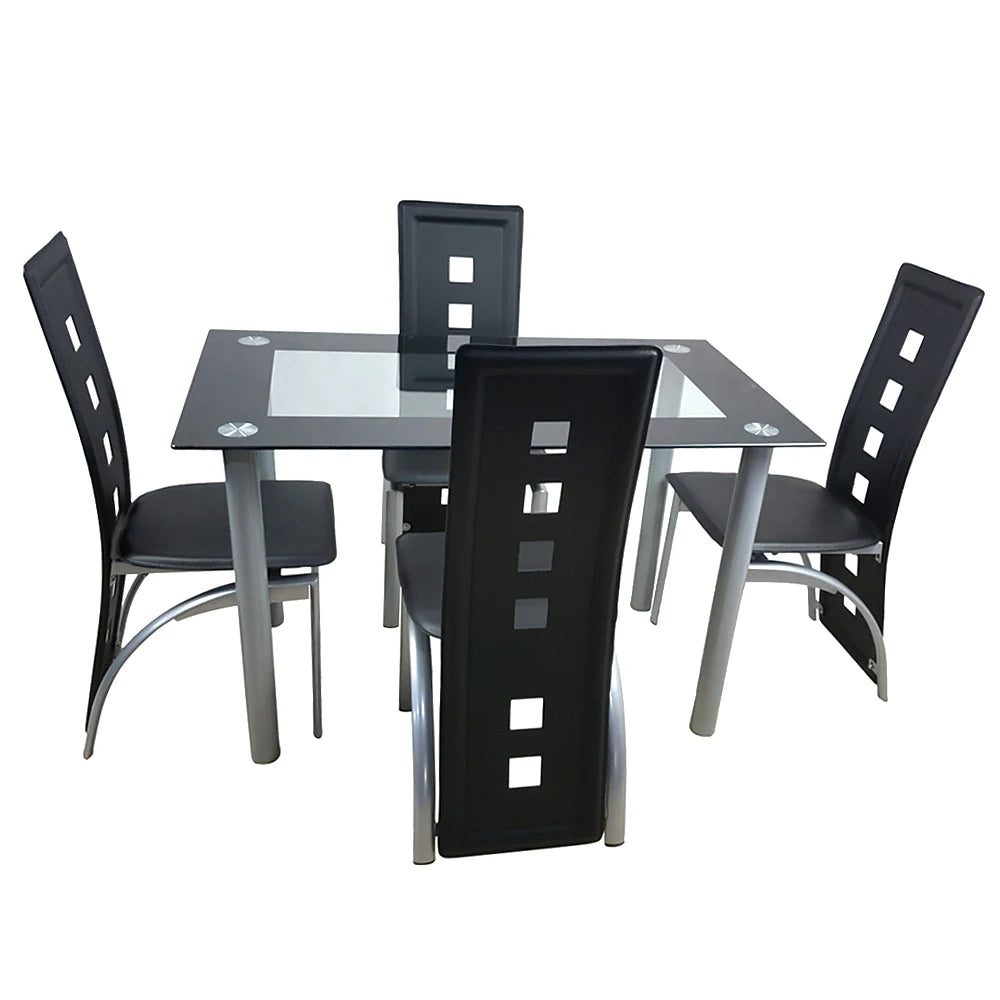 5 Pieces Dining Table  Tempered Glass