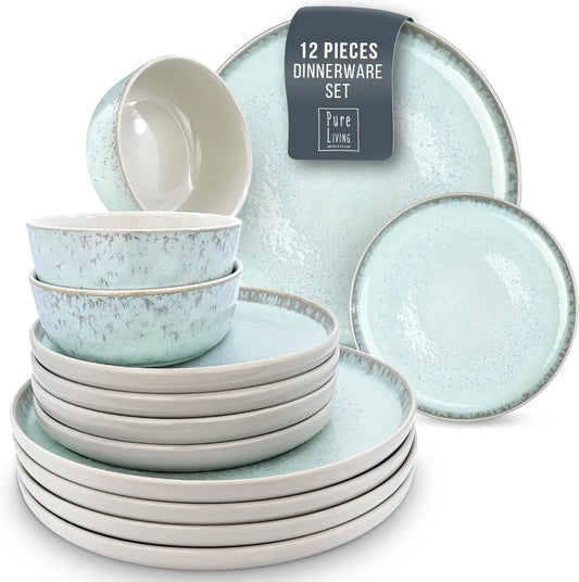 4 Person Dinnerware Set Stoneware Plates