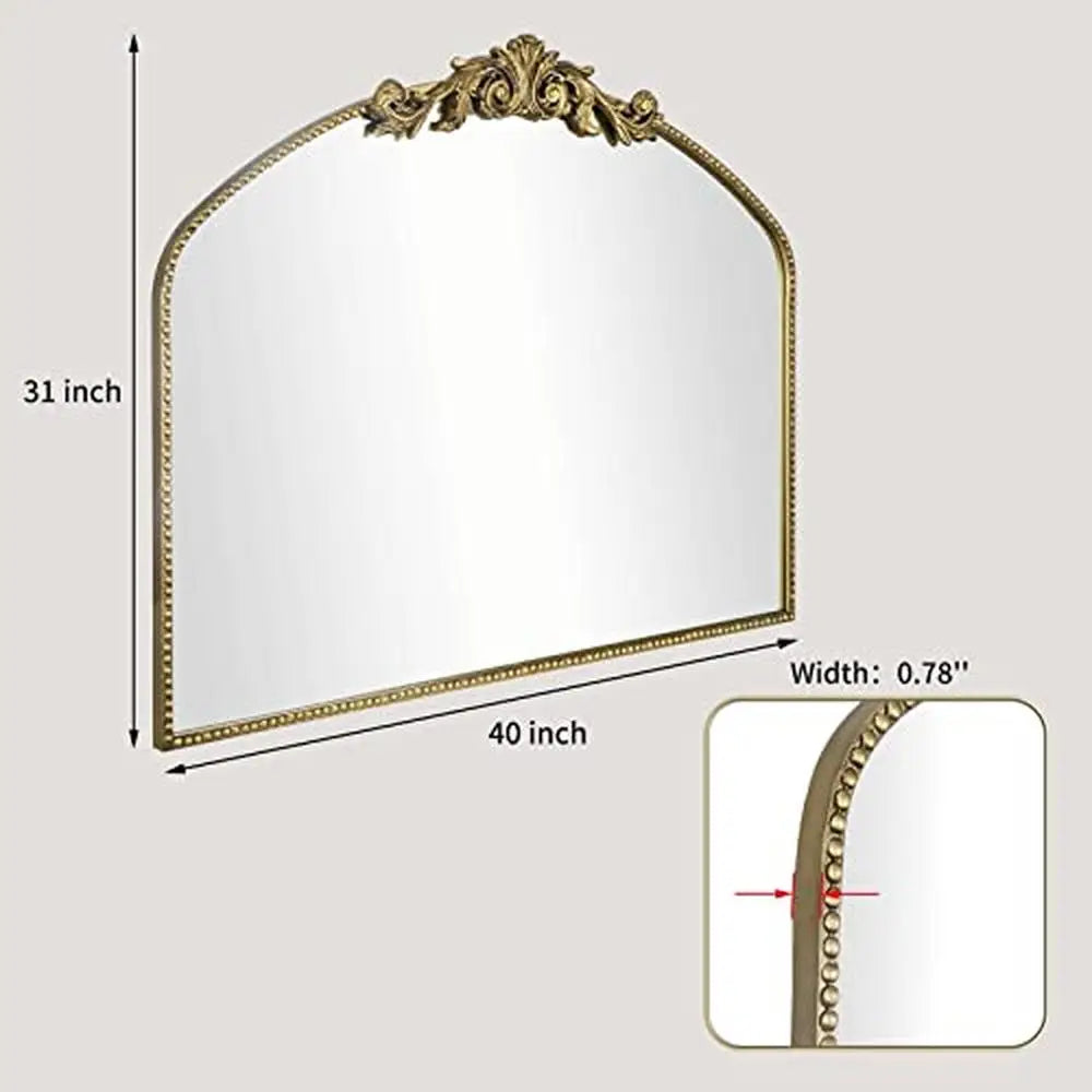 Baroque Arch Wall Mirror Metal Frame