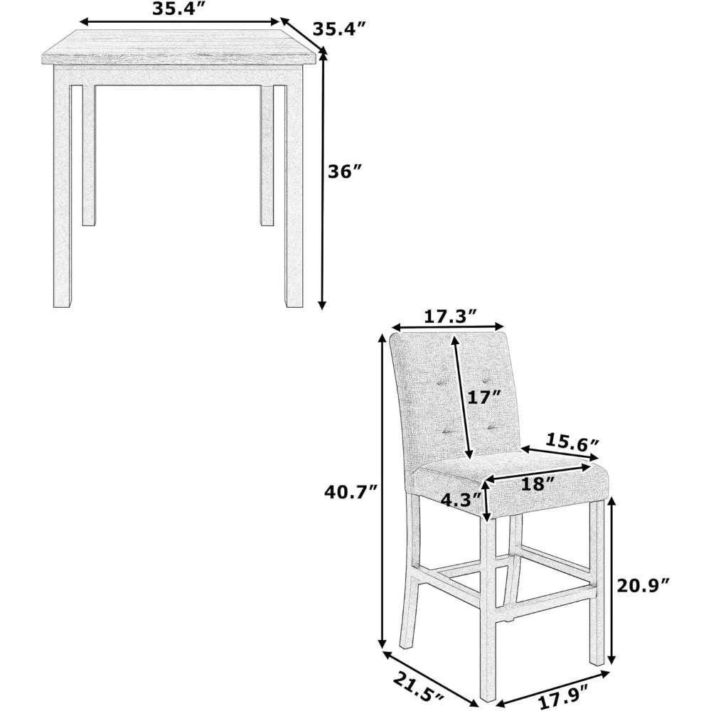 Counter Height Dining Table Set for 4